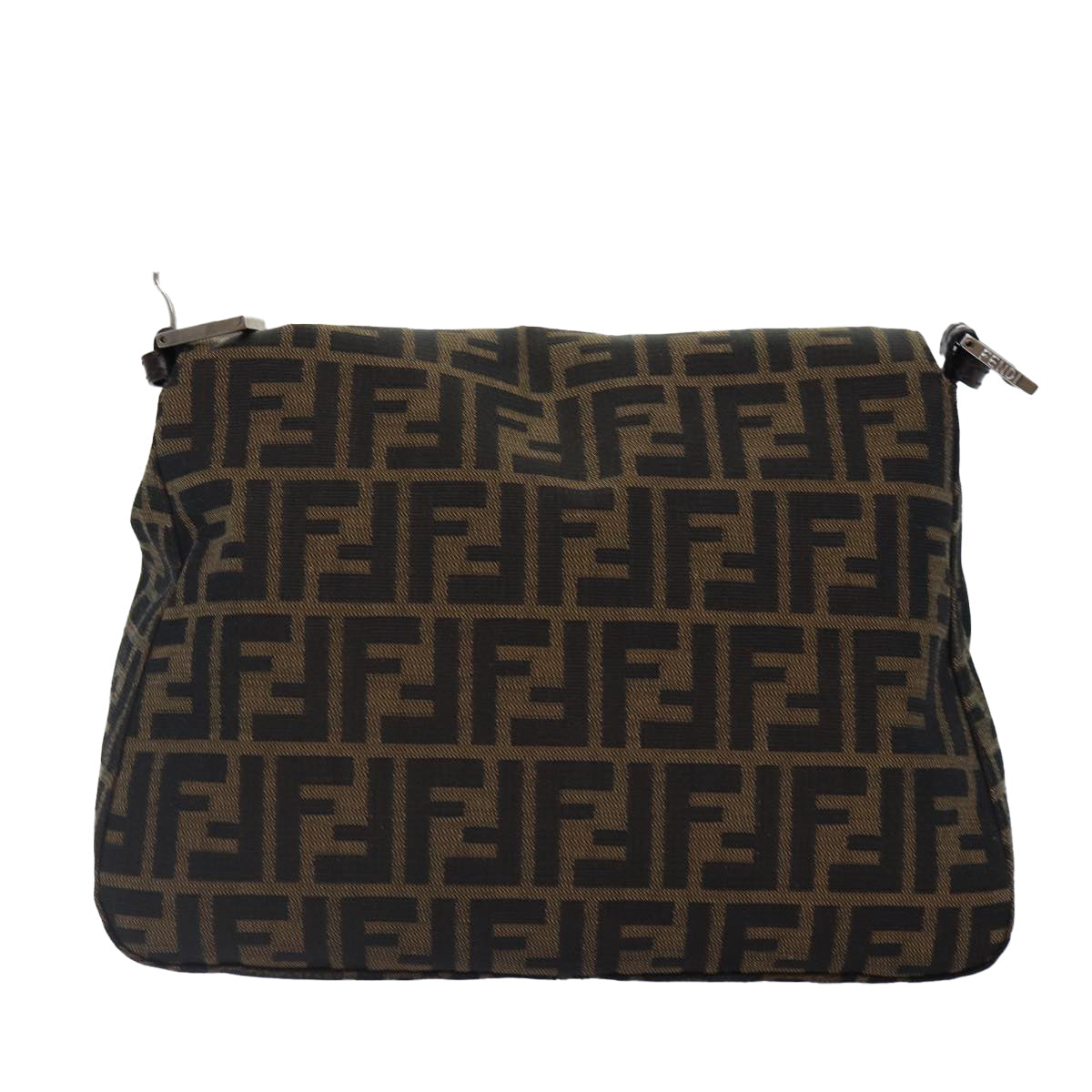 Luxury Fendi Zucca Canvas Mamma Baguette Shoulder Bag Brown Black Silverar12486