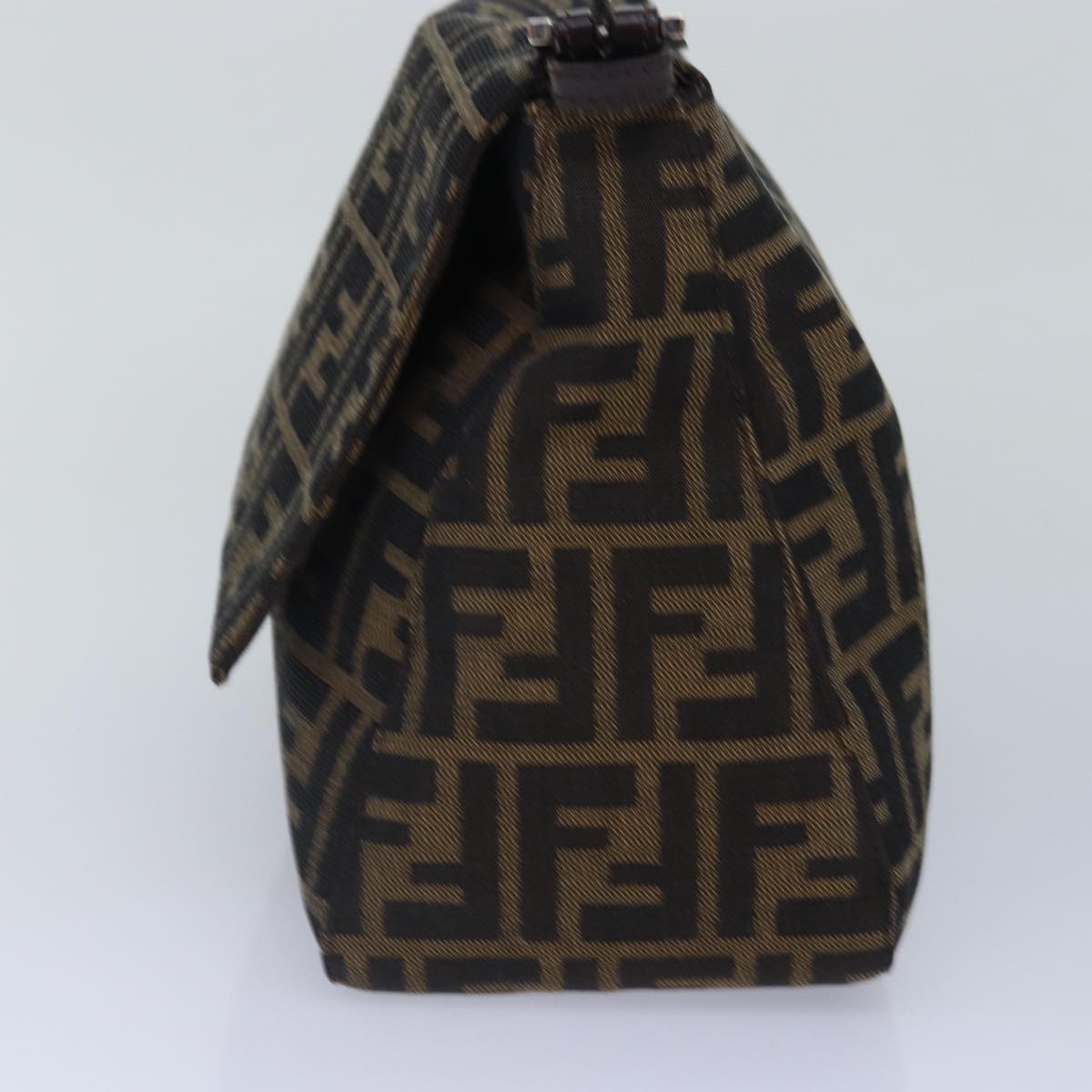 Luxury Fendi Zucca Canvas Mamma Baguette Shoulder Bag Brown Black Silverar12486