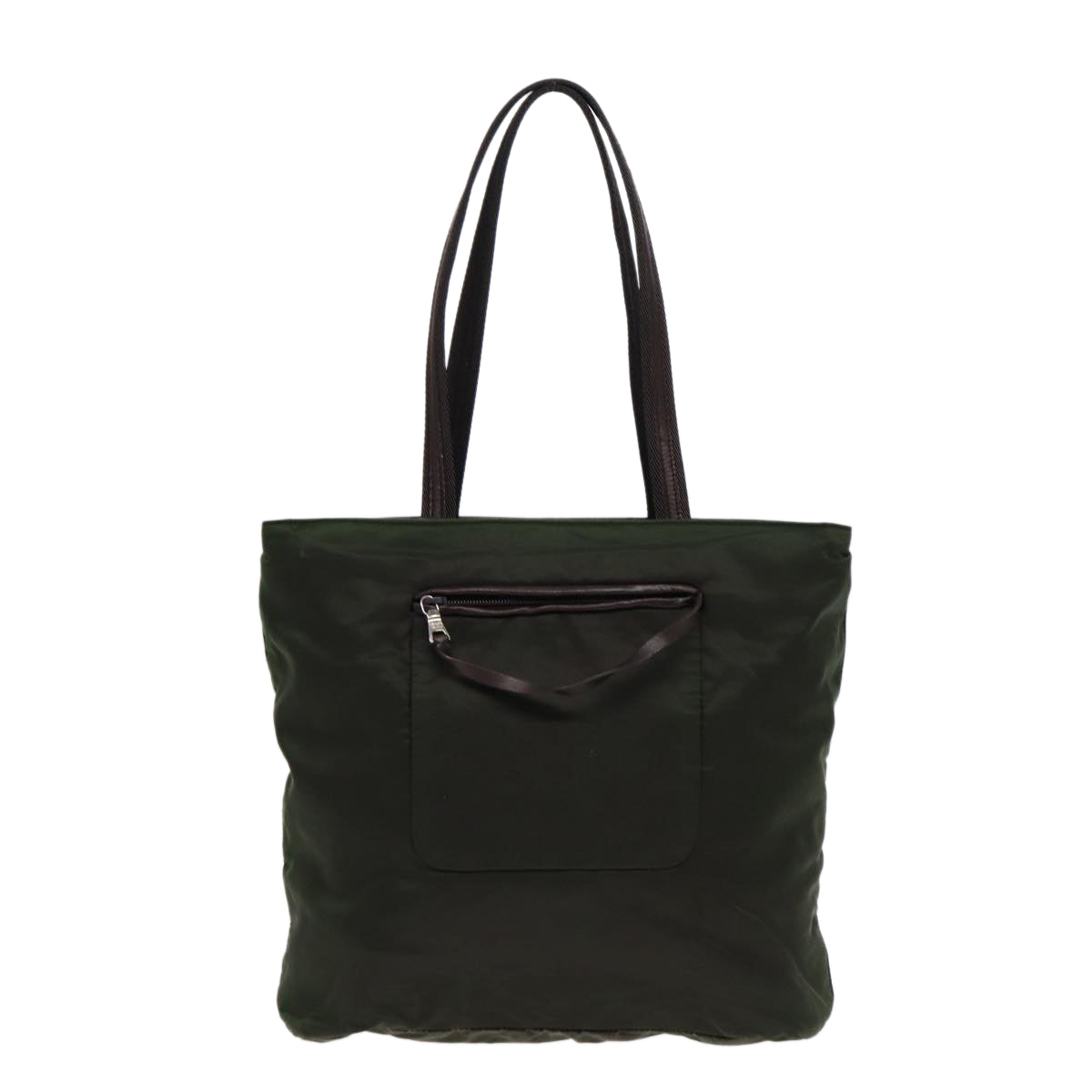 Luxury Prada Tote Bag Nylon Khaki Silver  ar12493