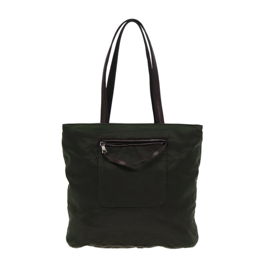 Luxury Prada Tote Bag Nylon Khaki Silver  ar12493