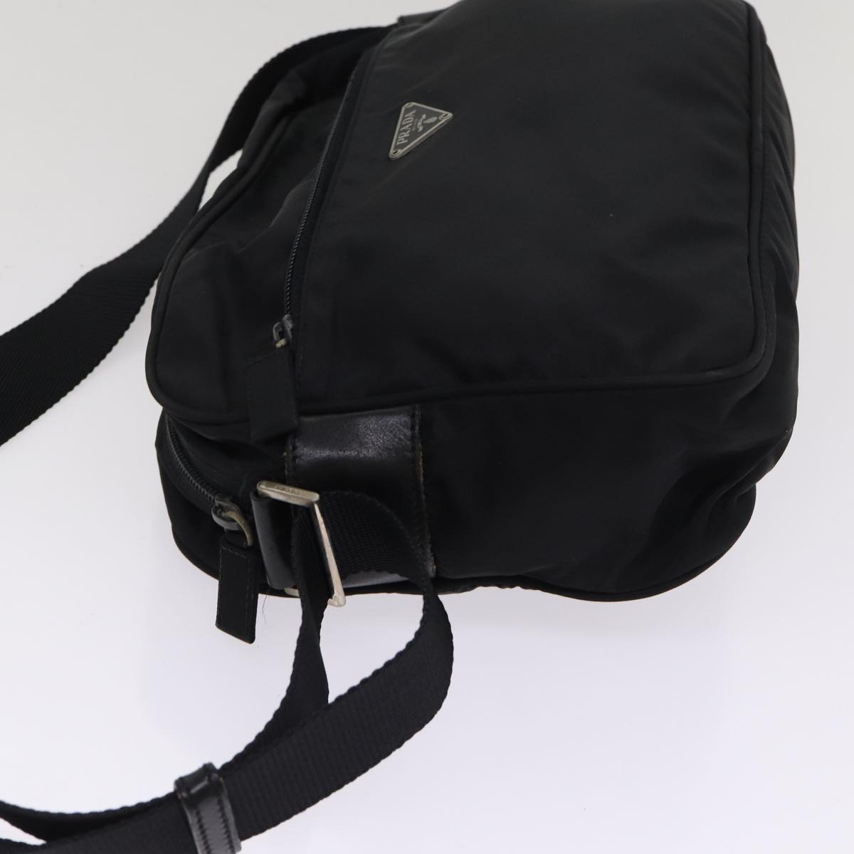 Luxury Prada Shoulder Bag Nylon Black Silver  ar12495