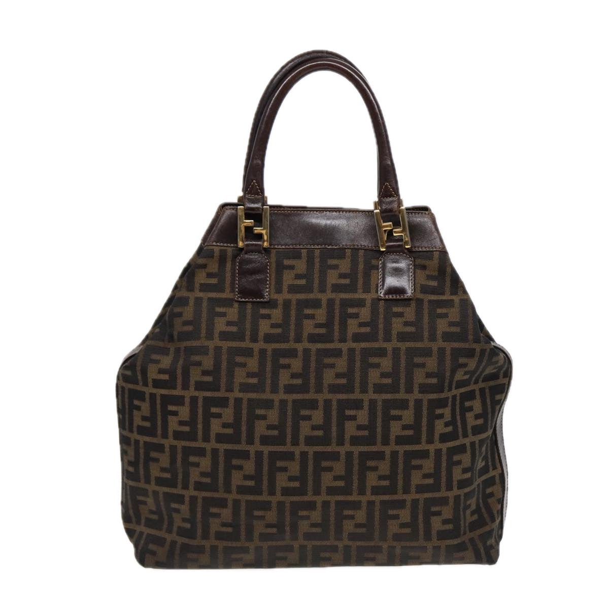Luxury Fendi Zucca Canvas Hand Bag 2way Brown Black goldar12498
