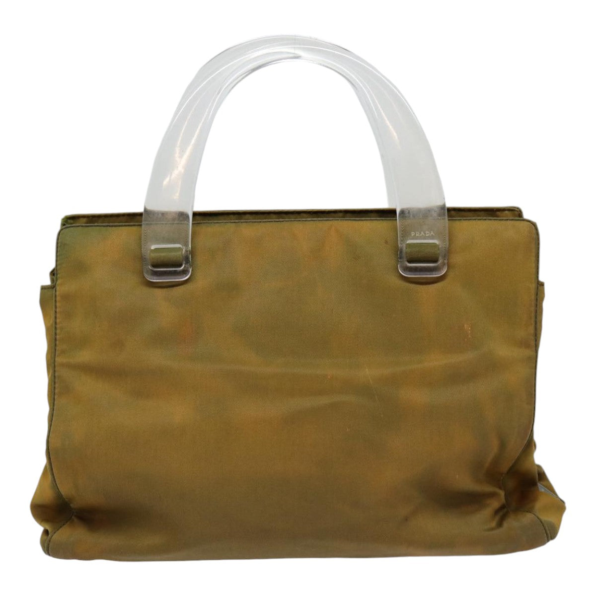 Luxury Prada Hand Bag Nylon Brown Silver  ar12525