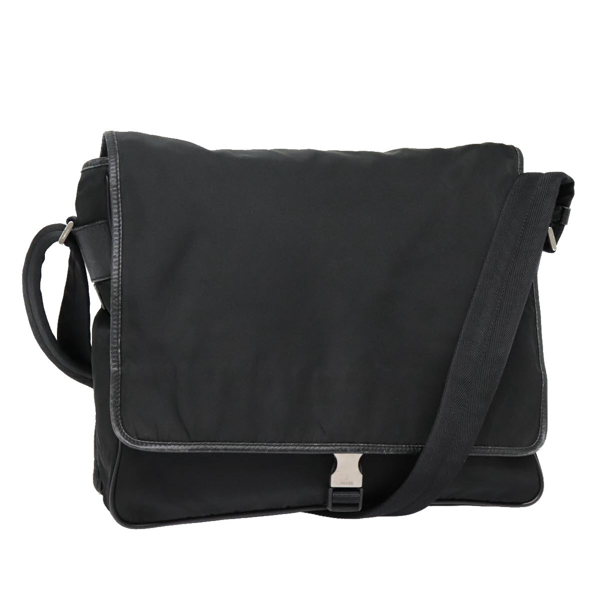 Luxury Prada Shoulder Bag Nylon Black Silver  ar12545