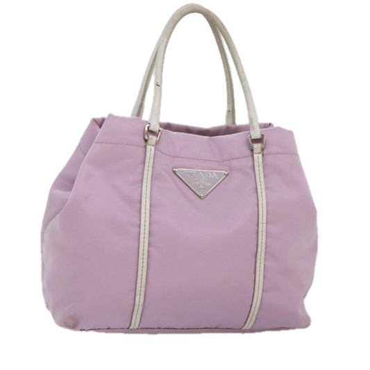 Luxury Prada Hand Bag Nylon Pink Silver  ar12548