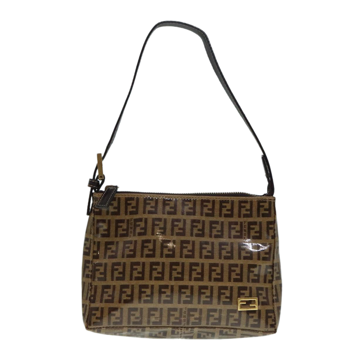 Luxury Fendi Zucchino Canvas Hand Bag Brown Goldar12553