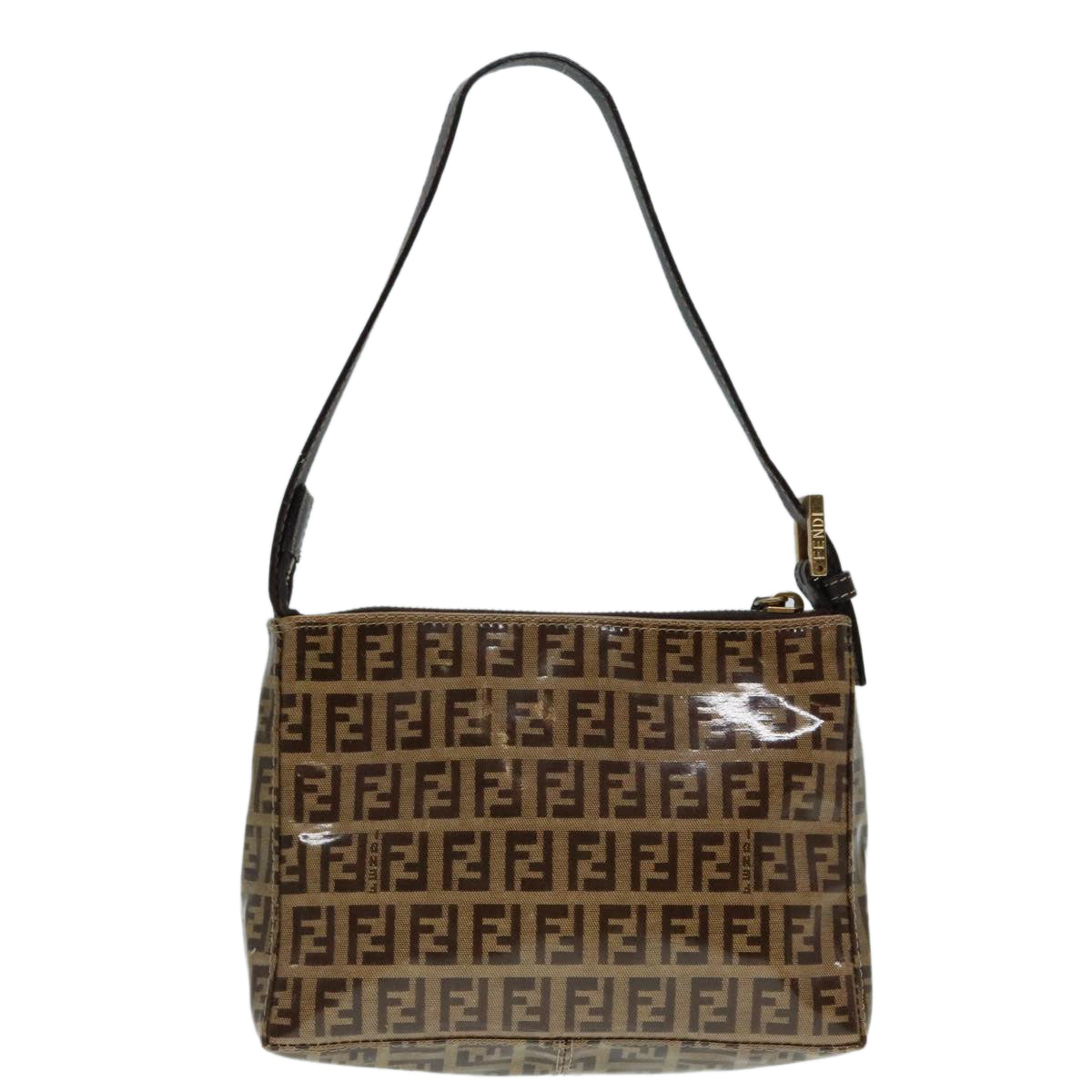 Luxury Fendi Zucchino Canvas Hand Bag Brown Goldar12553