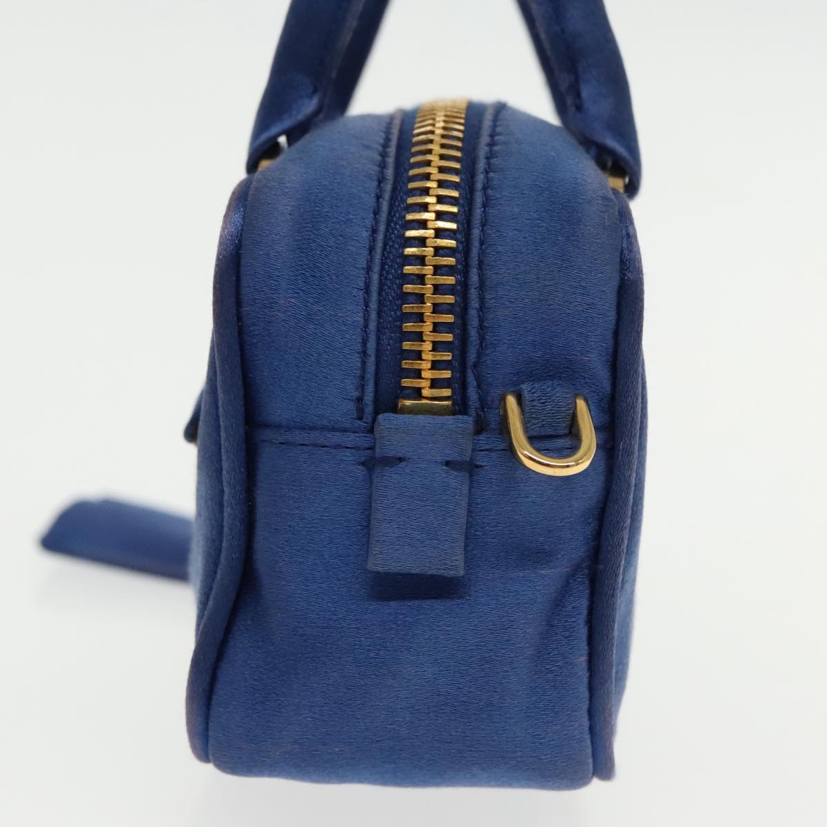Luxury Prada Shoulder Pouch Satin Blue Gold  ar12592