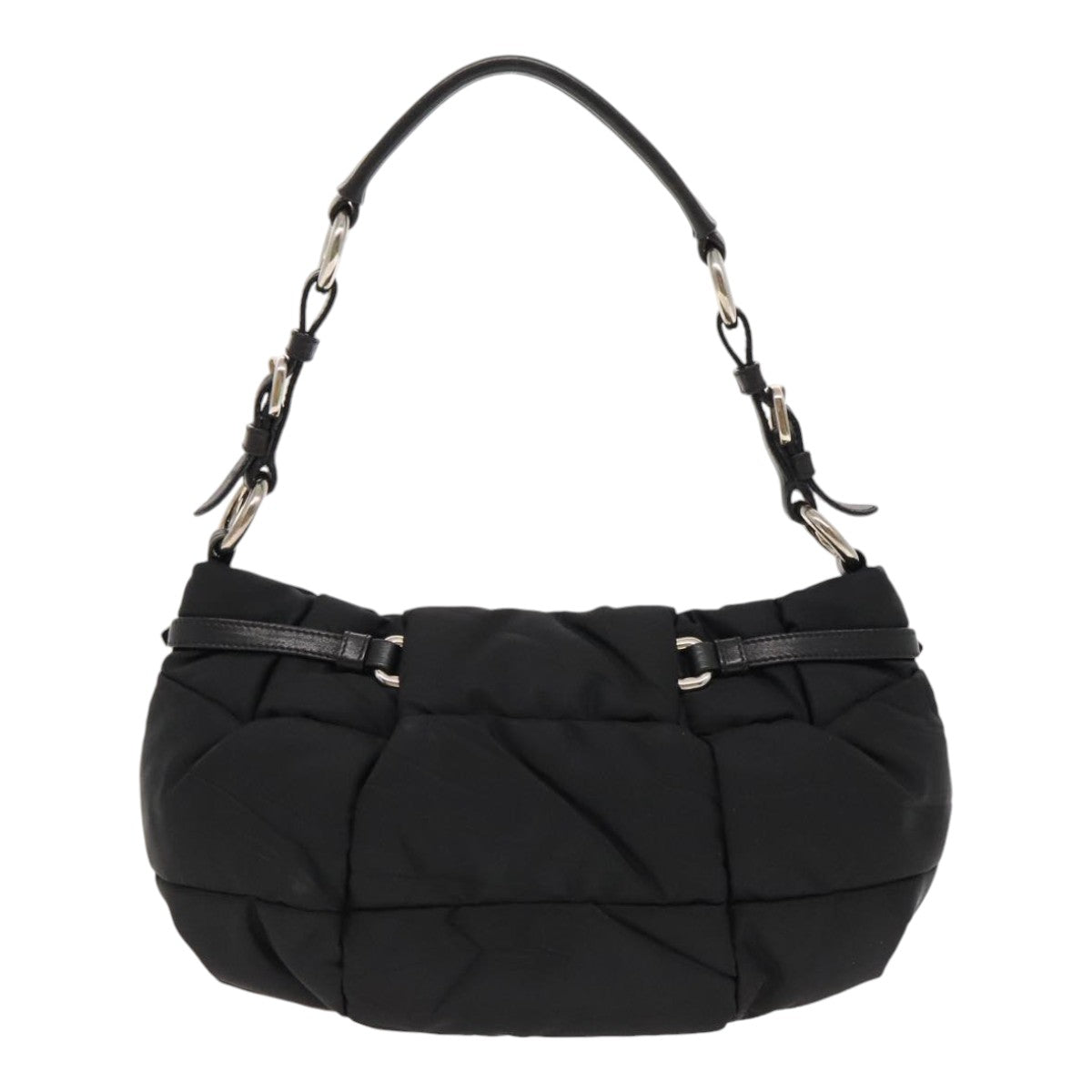 Luxury Prada Shoulder Bag Nylon Black Silver  ar12650
