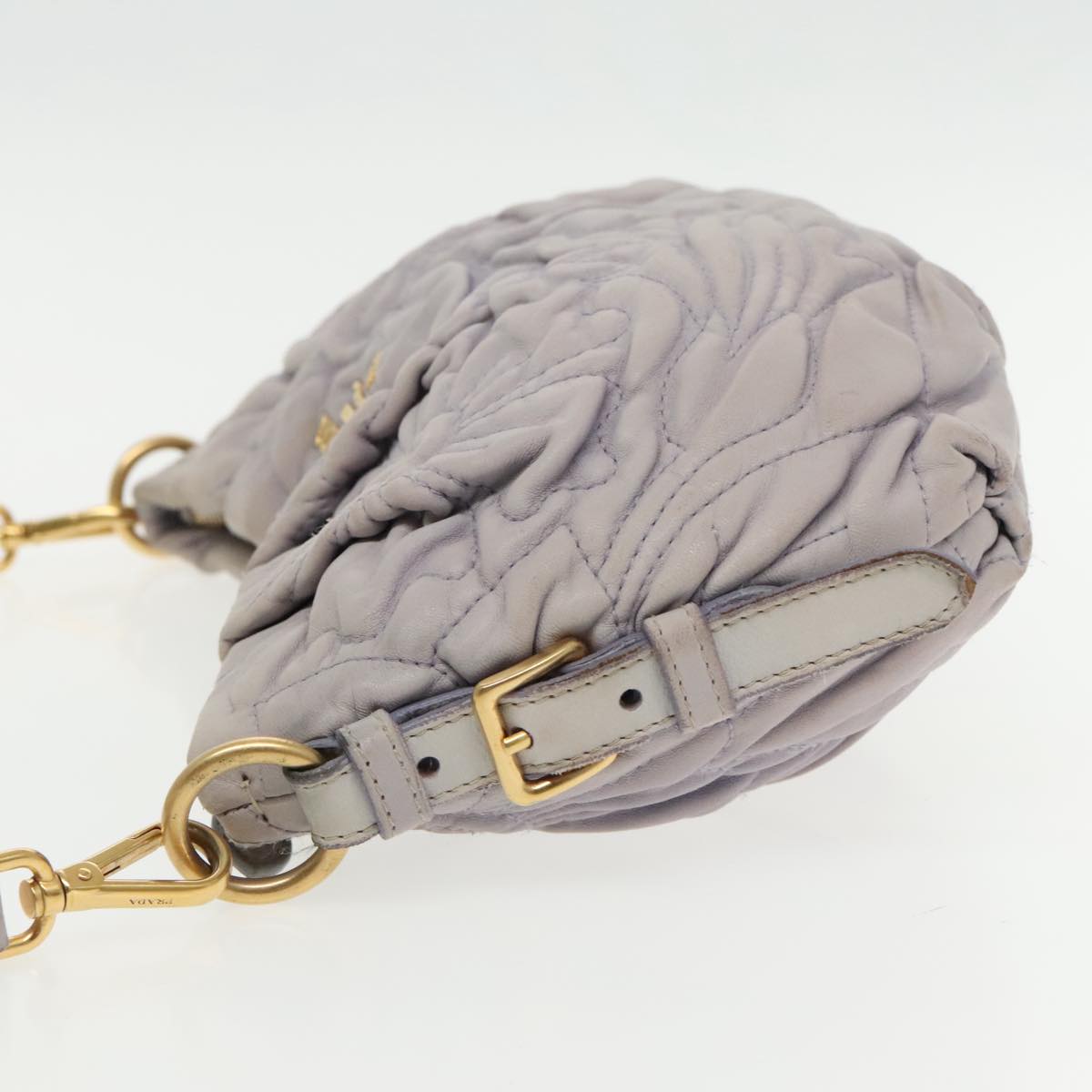 Luxury Prada Shoulder Bag Leather Purple Gold  ar12692