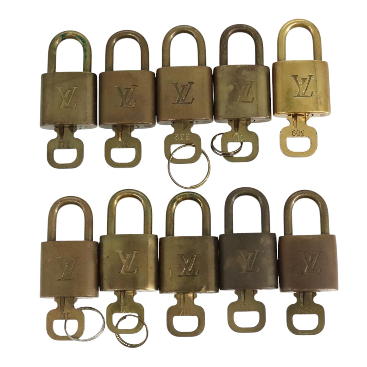 LOUIS VUITTON Padlock 10set metal Gold Tone LV ar13159