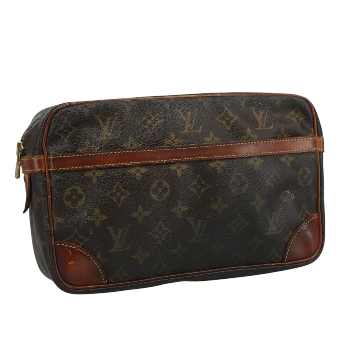 LOUIS VUITTON Monogram Compiegne 28 Clutch Bag M51845 LV ar13177