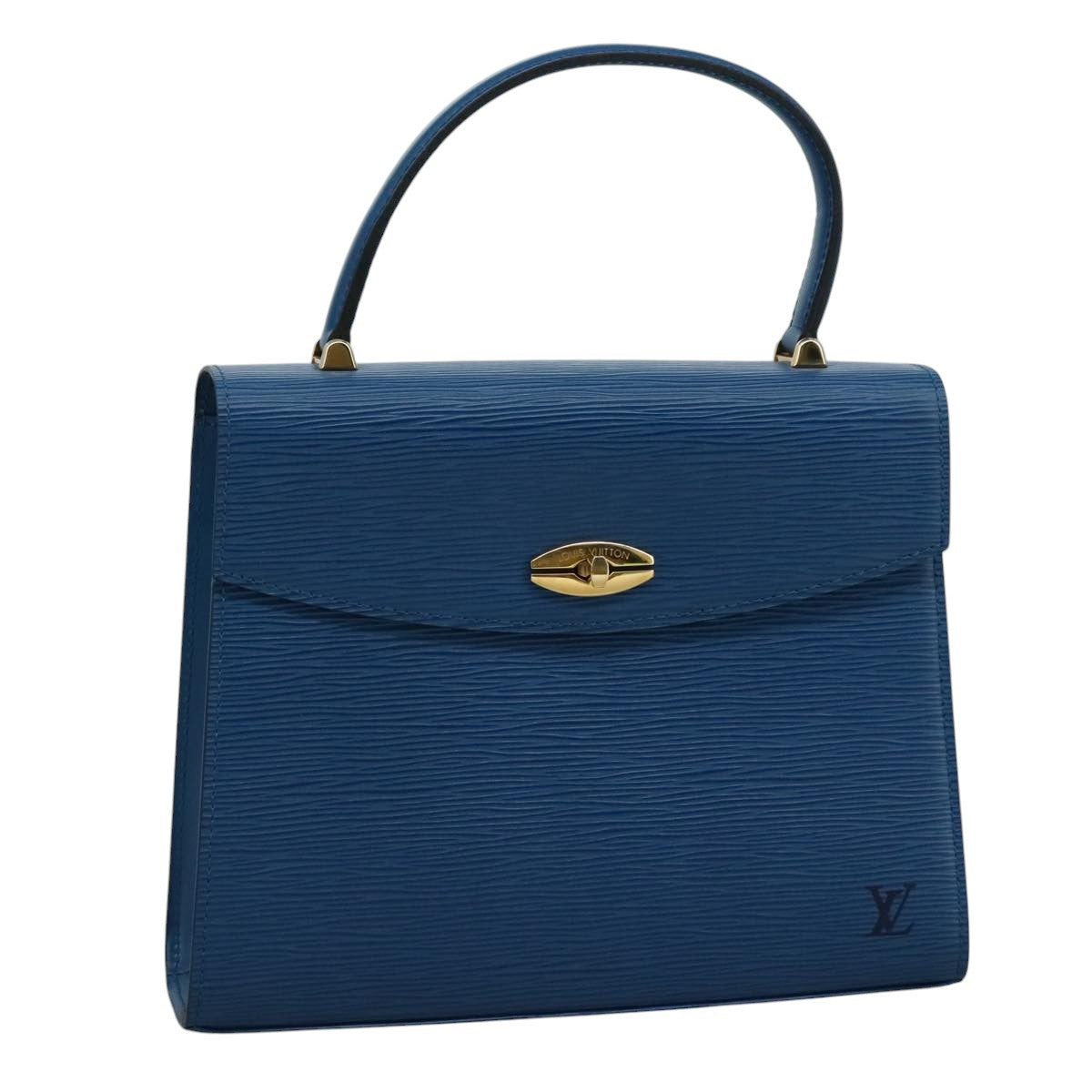 LOUIS VUITTON Epi Malesherbes Hand Bag Blue M52375 LV ar13185