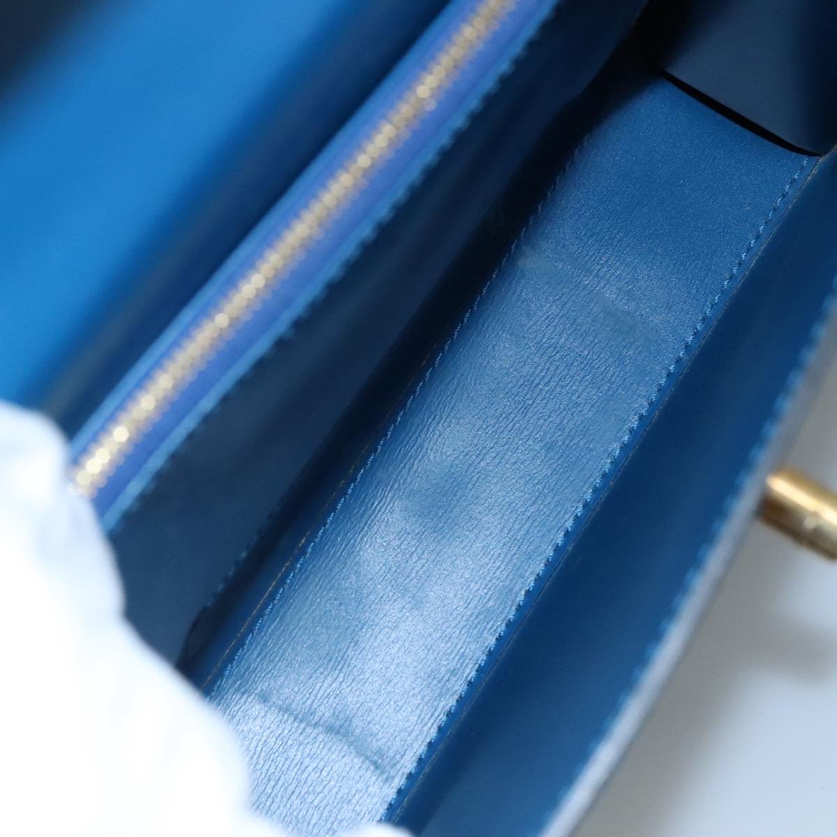LOUIS VUITTON Epi Malesherbes Hand Bag Blue M52375 LV ar13185