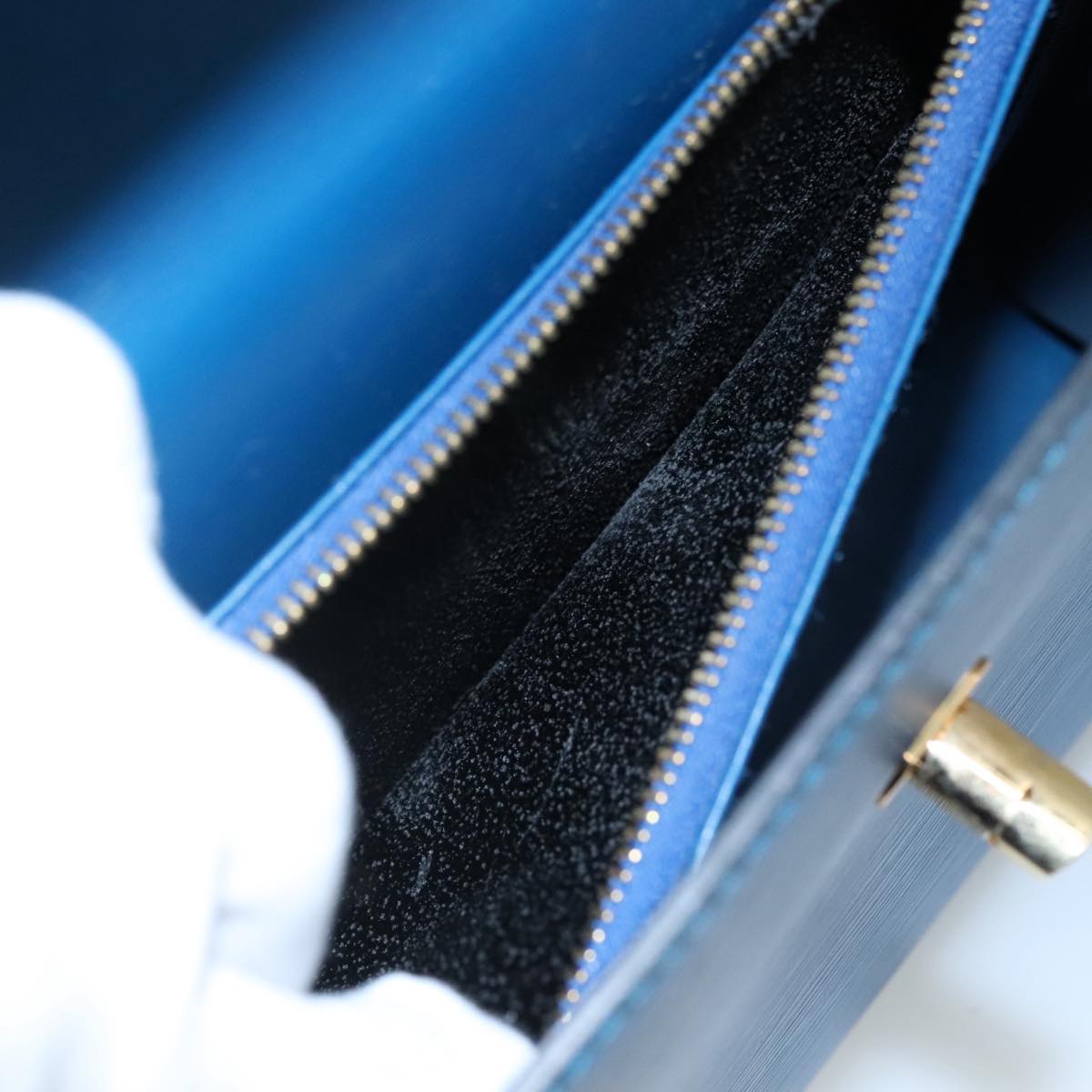 LOUIS VUITTON Epi Malesherbes Hand Bag Blue M52375 LV ar13185