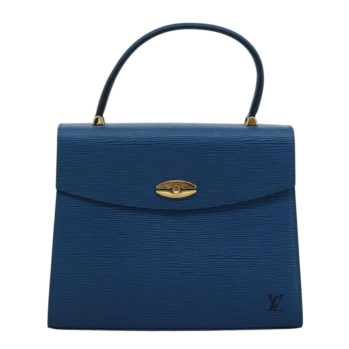 LOUIS VUITTON Epi Malesherbes Hand Bag Blue M52375 LV ar13185