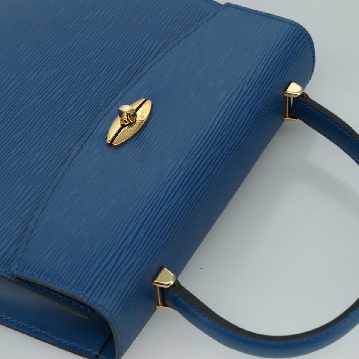 LOUIS VUITTON Epi Malesherbes Hand Bag Blue M52375 LV ar13185