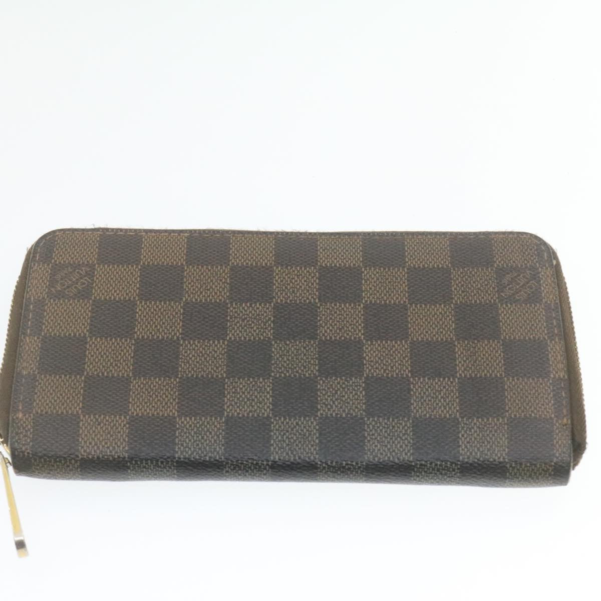 LOUIS VUITTON Damier Azur Ebene Long Wallet 4Set White Brown LV ar3683