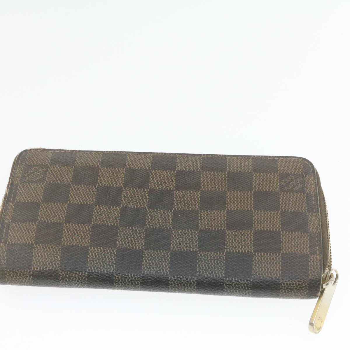 LOUIS VUITTON Damier Azur Ebene Long Wallet 4Set White Brown LV ar3683