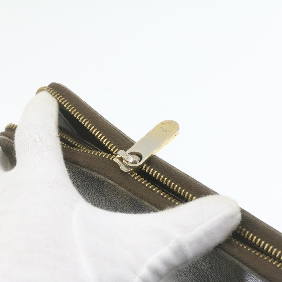 LOUIS VUITTON Damier Azur Ebene Long Wallet 4Set White Brown LV ar3683