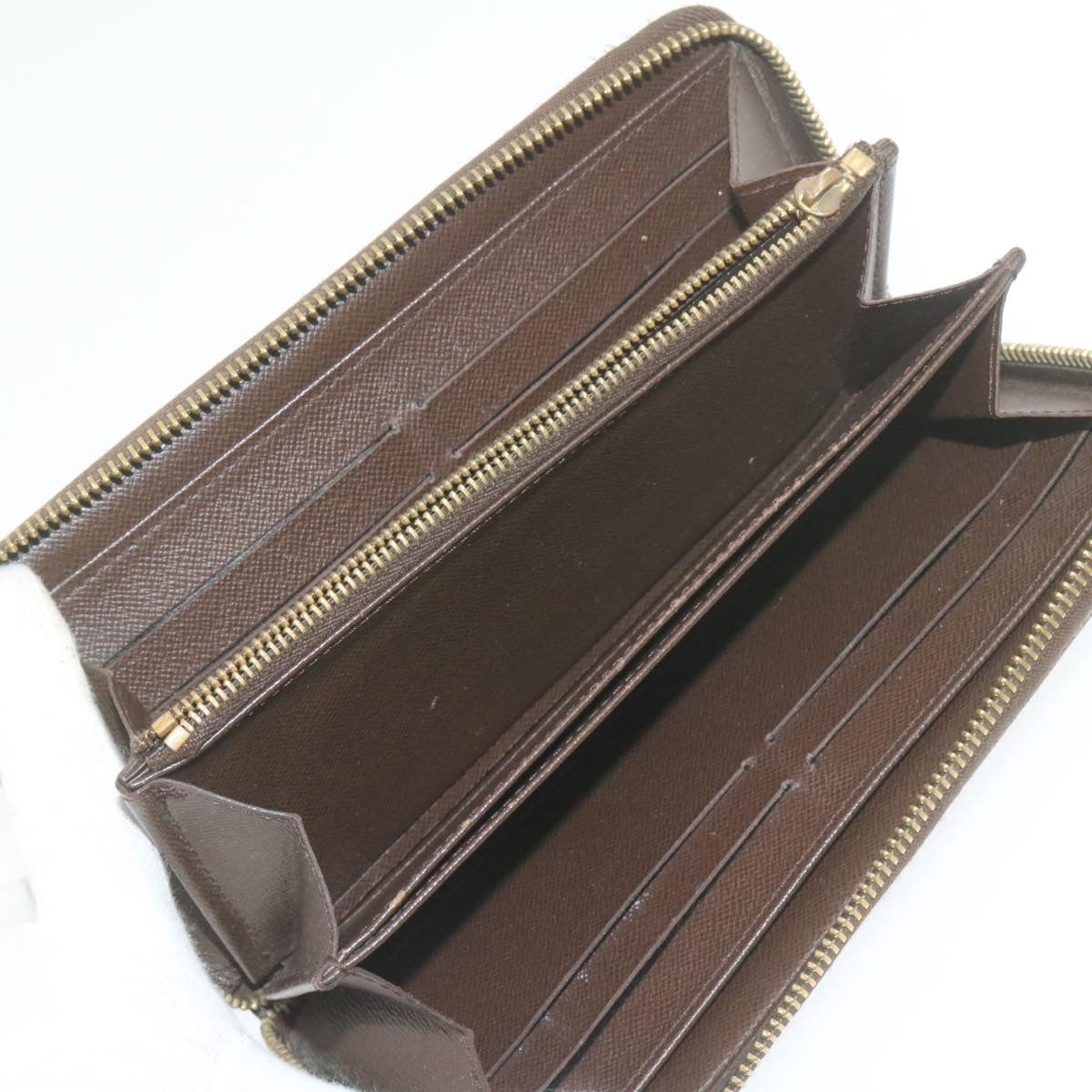 LOUIS VUITTON Damier Azur Ebene Long Wallet 4Set White Brown LV ar3683