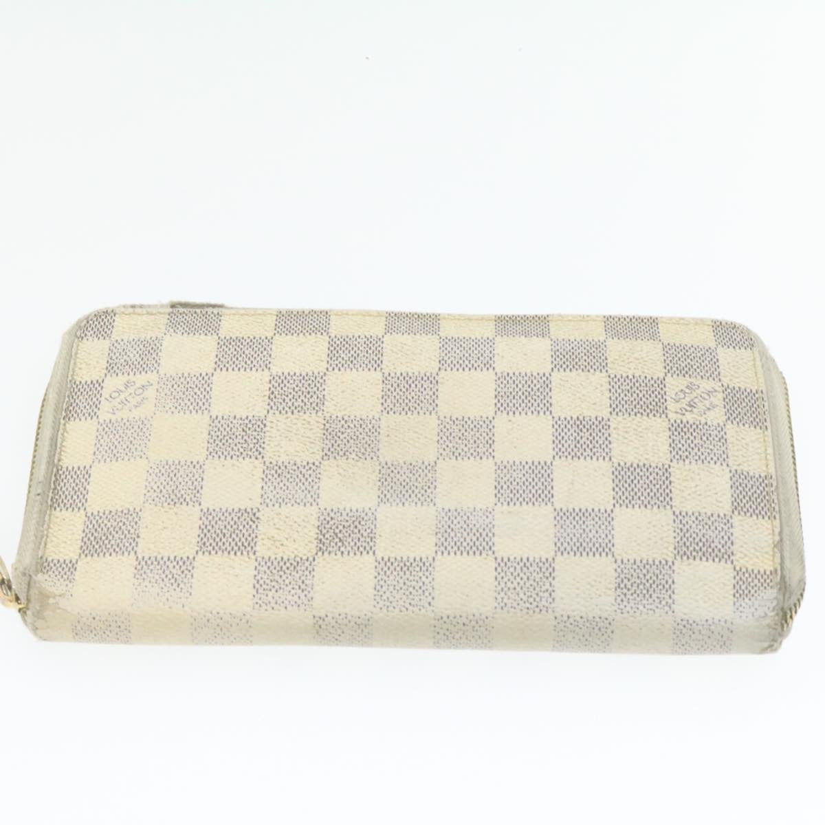 LOUIS VUITTON Damier Azur Ebene Long Wallet 4Set White Brown LV ar3683