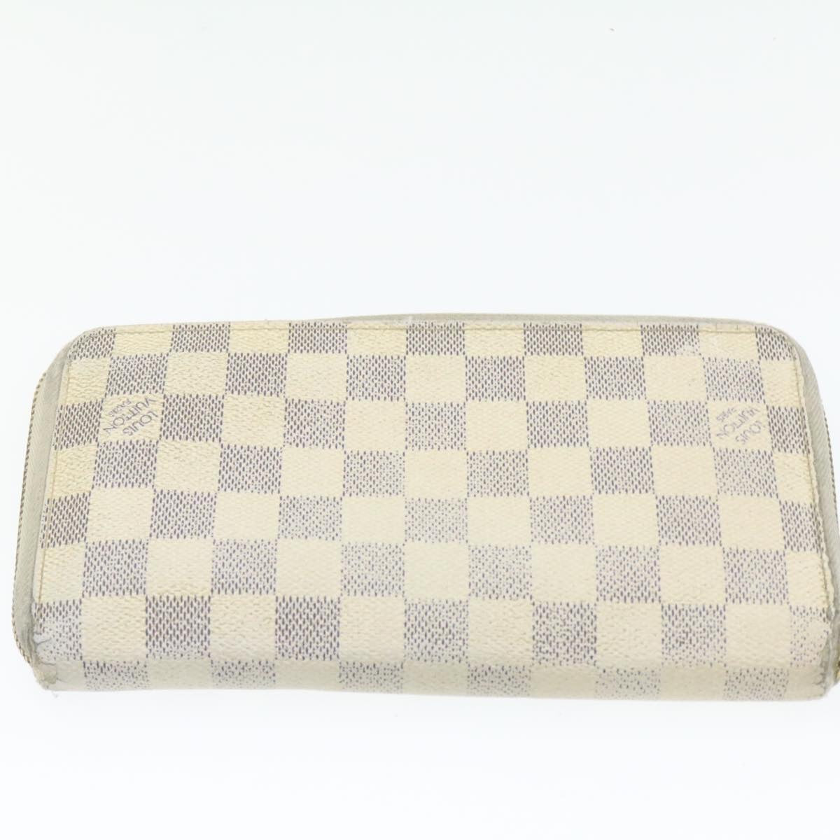 LOUIS VUITTON Damier Azur Ebene Long Wallet 4Set White Brown LV ar3683