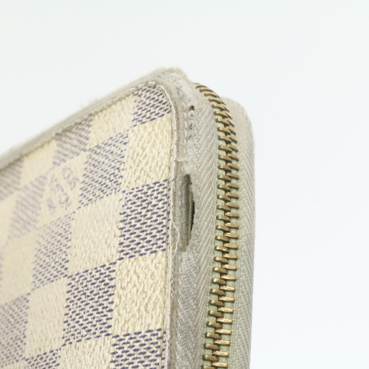 LOUIS VUITTON Damier Azur Ebene Long Wallet 4Set White Brown LV ar3683