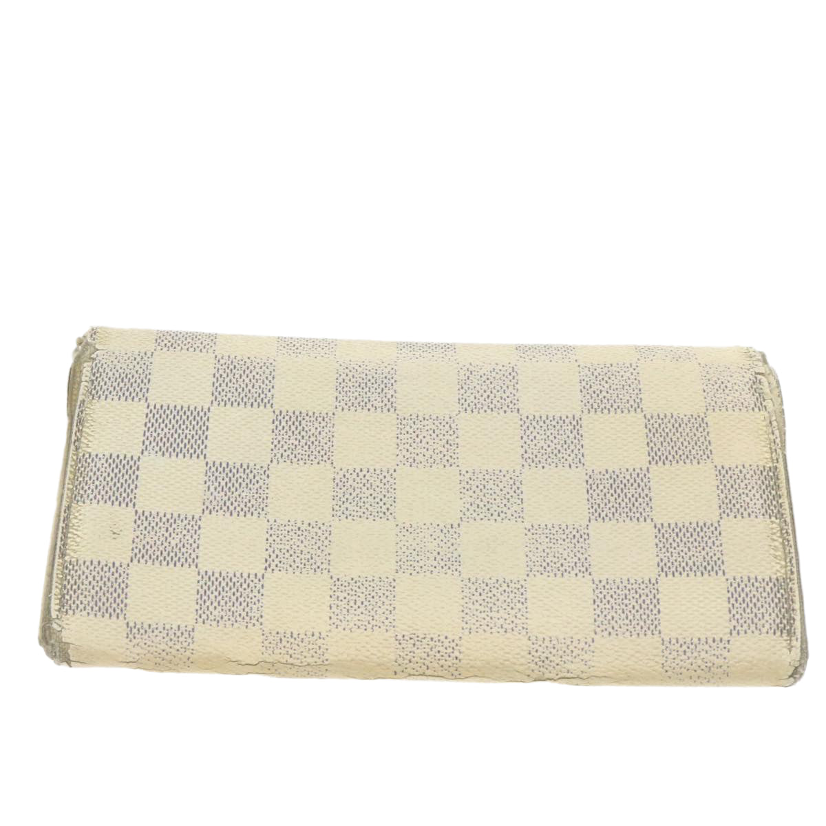 LOUIS VUITTON Damier Azur Ebene Long Wallet 4Set White Brown LV ar3683