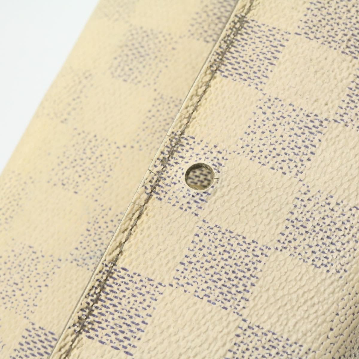 LOUIS VUITTON Damier Azur Ebene Long Wallet 4Set White Brown LV ar3683