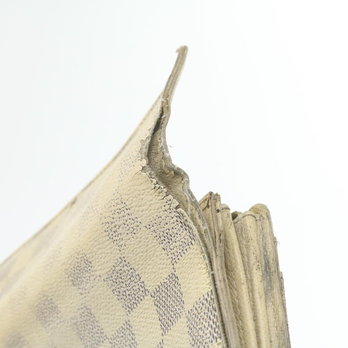 LOUIS VUITTON Damier Azur Ebene Long Wallet 4Set White Brown LV ar3683