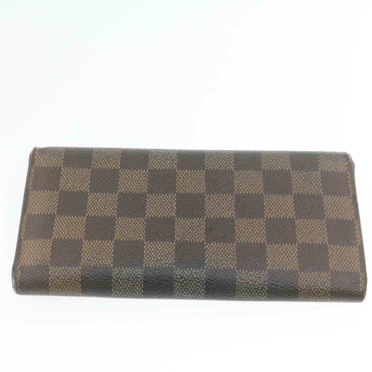 LOUIS VUITTON Damier Azur Ebene Long Wallet 4Set White Brown LV ar3683