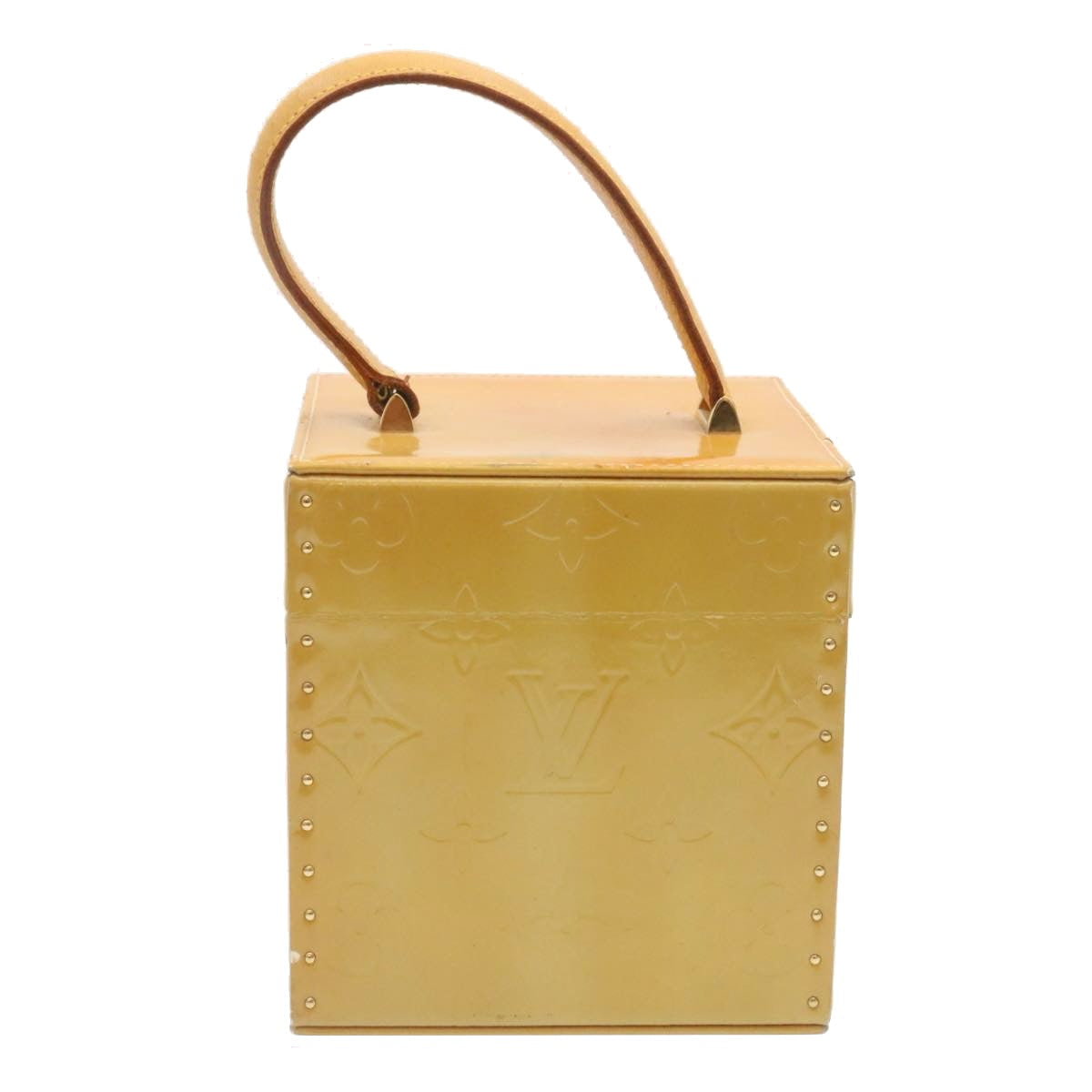 LOUIS VUITTON Monogram Vernis Bleecker Cosmetic Pouch Beige M91002 ar5430