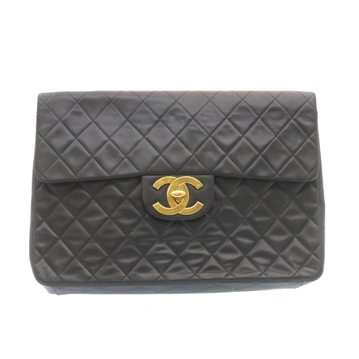 Luxury Chanel Deca Matelasse Turn Lock Chain Shoulder Bag Lamb Skin Black CC ar5950A