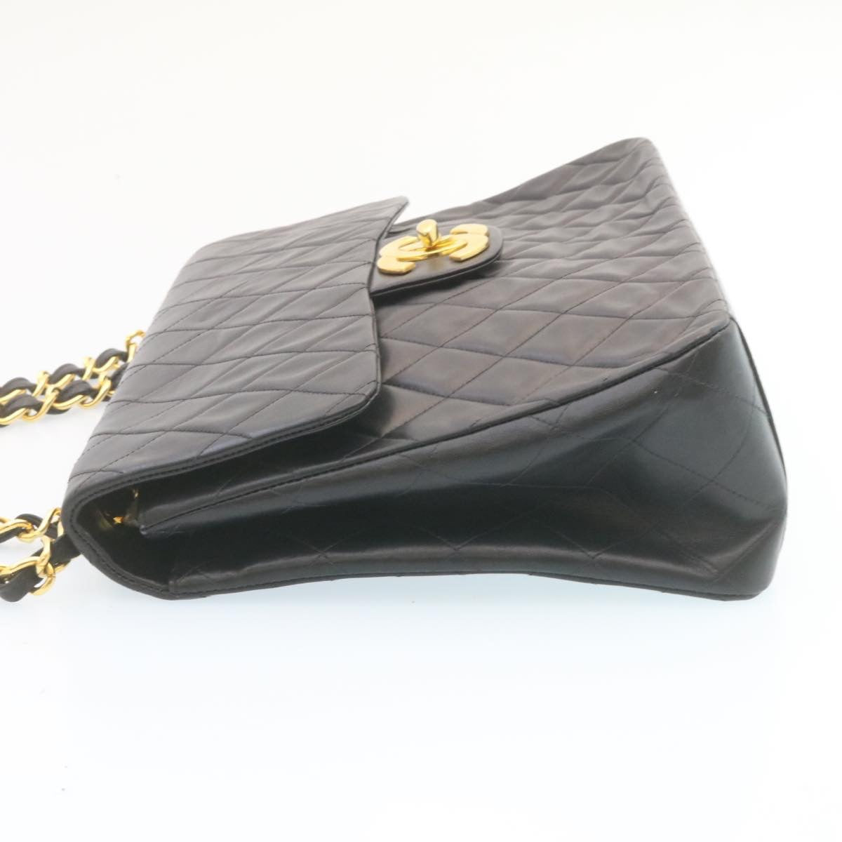 Luxury Chanel Deca Matelasse Turn Lock Chain Shoulder Bag Lamb Skin Black CC ar5950A
