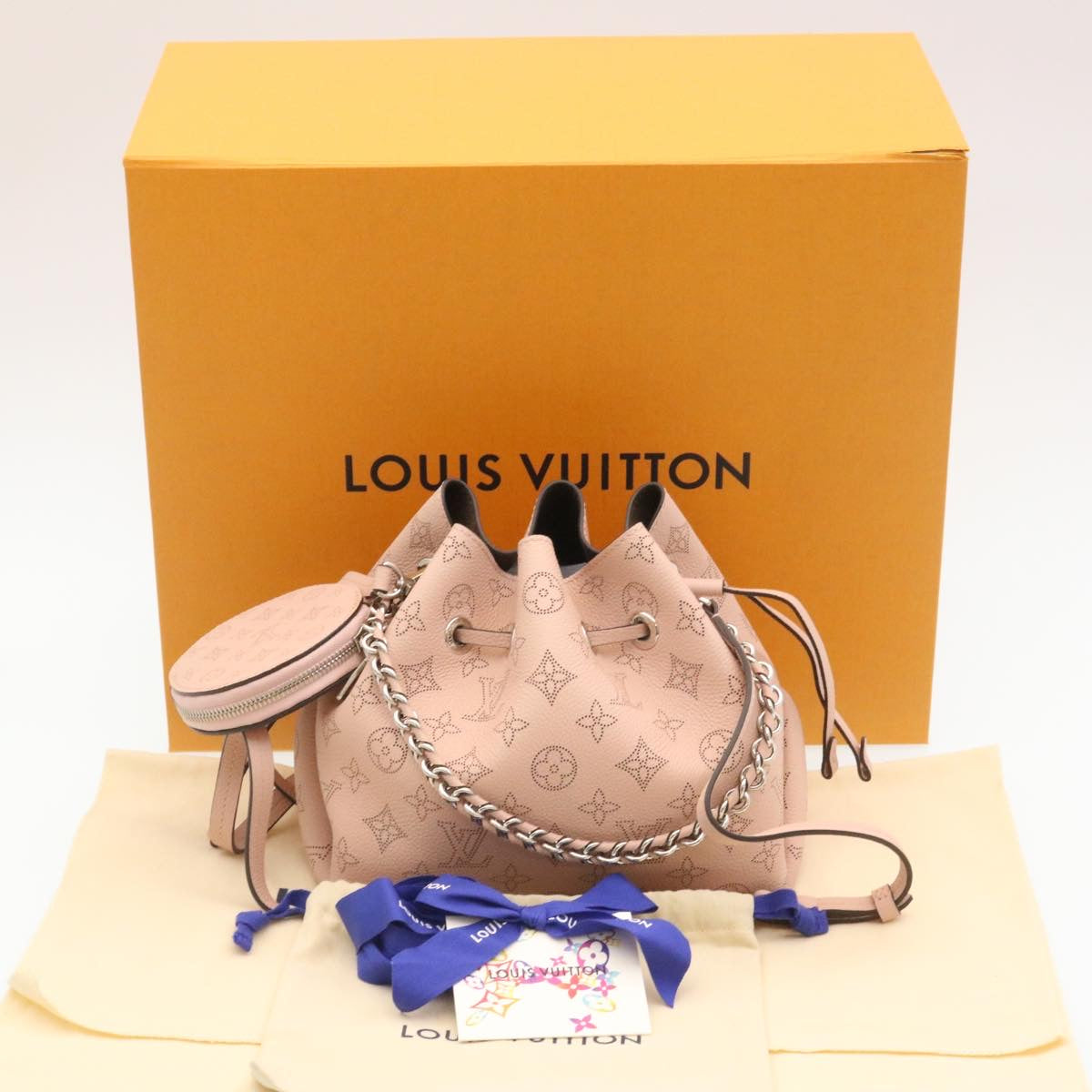 LOUIS VUITTON Monogram Mahina Bella Hand Bag Pink M57068 LV ar6430S