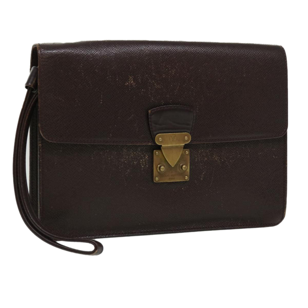 LOUIS VUITTON Taiga Kourad Clutch Bag Acajou M30196 LV ar7860B