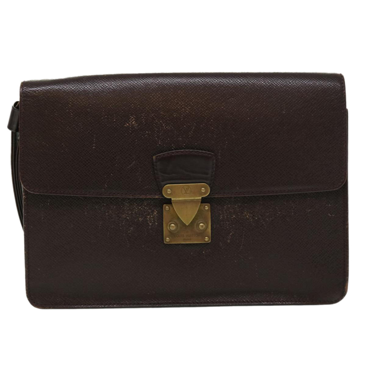 LOUIS VUITTON Taiga Kourad Clutch Bag Acajou M30196 LV ar7860B