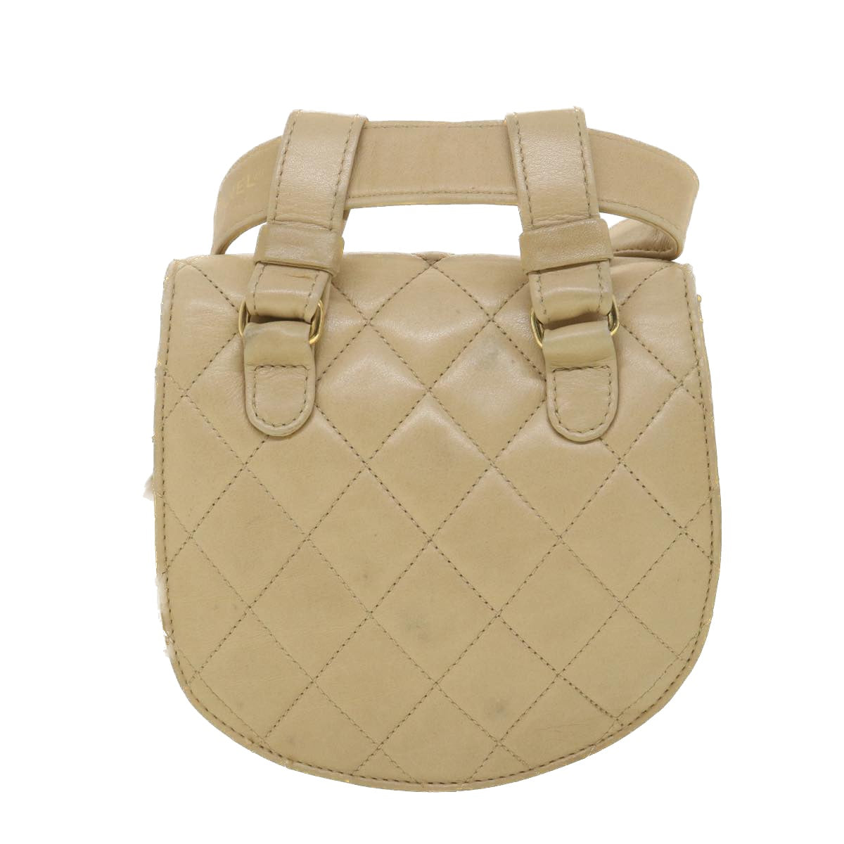 Luxury Chanel Shoulder Bag Lamb Skin Beige CC  ar9074