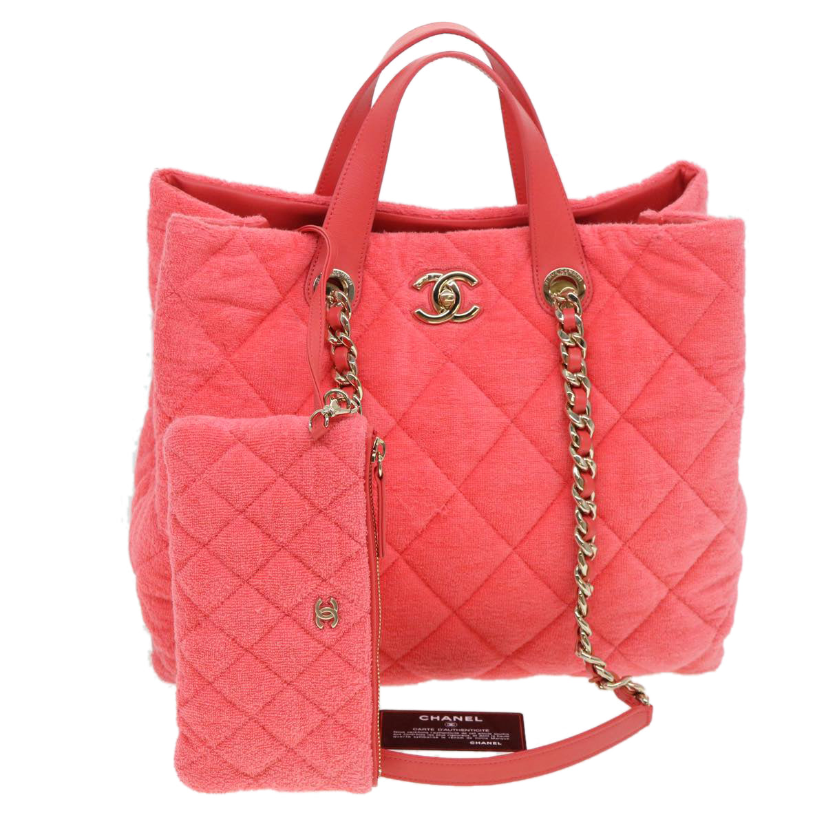Luxury Chanel Chain Hand Bag Pile 2way Pink CC  ar9158A