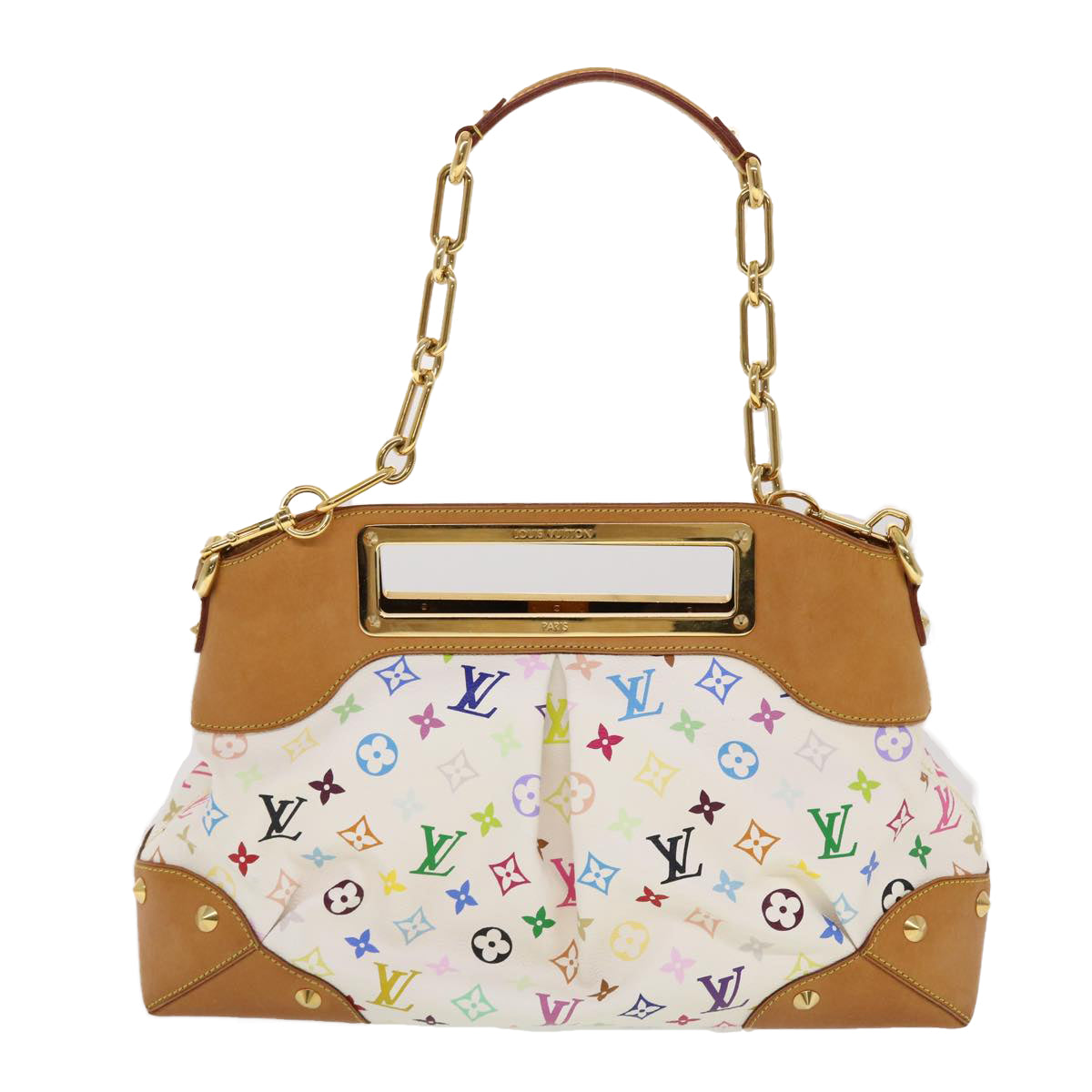 LOUIS VUITTON Monogram Multicolor Judy GM Shoulder Bag White M40253 ar9578A