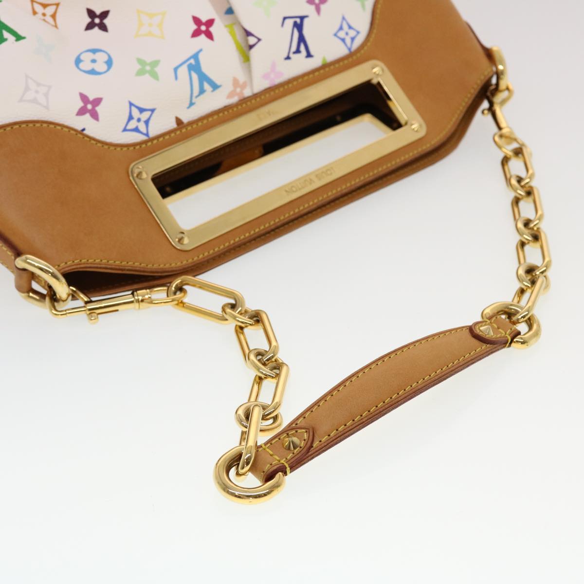 LOUIS VUITTON Monogram Multicolor Judy GM Shoulder Bag White M40253 ar9578A