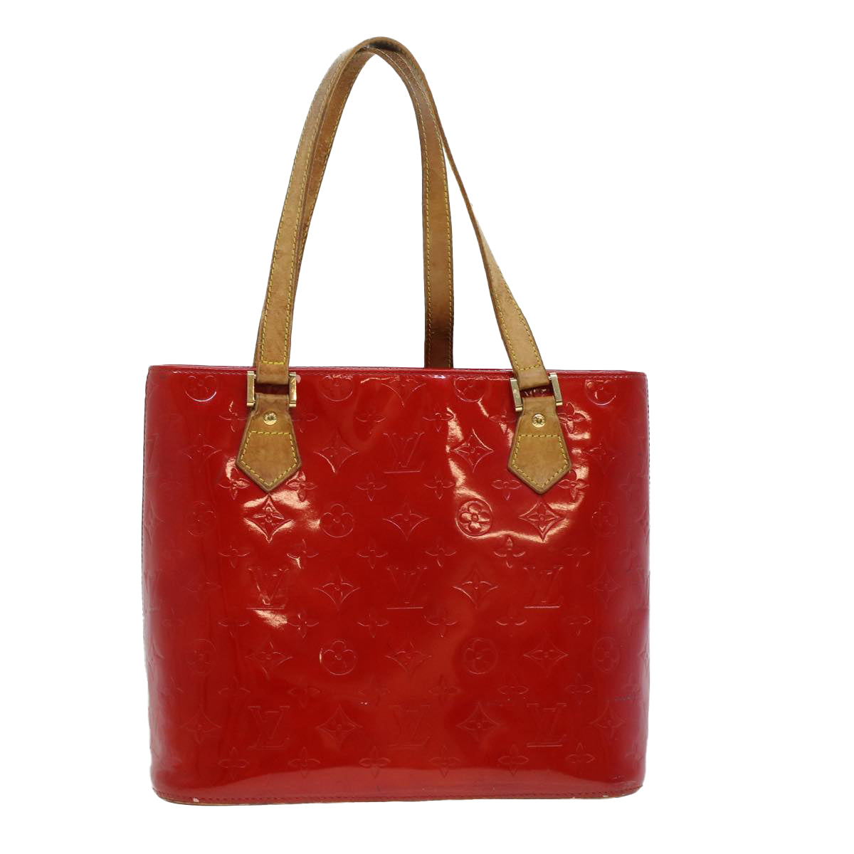 LOUIS VUITTON Monogram Vernis Houston Hand Bag Red M91092 LV ar9583