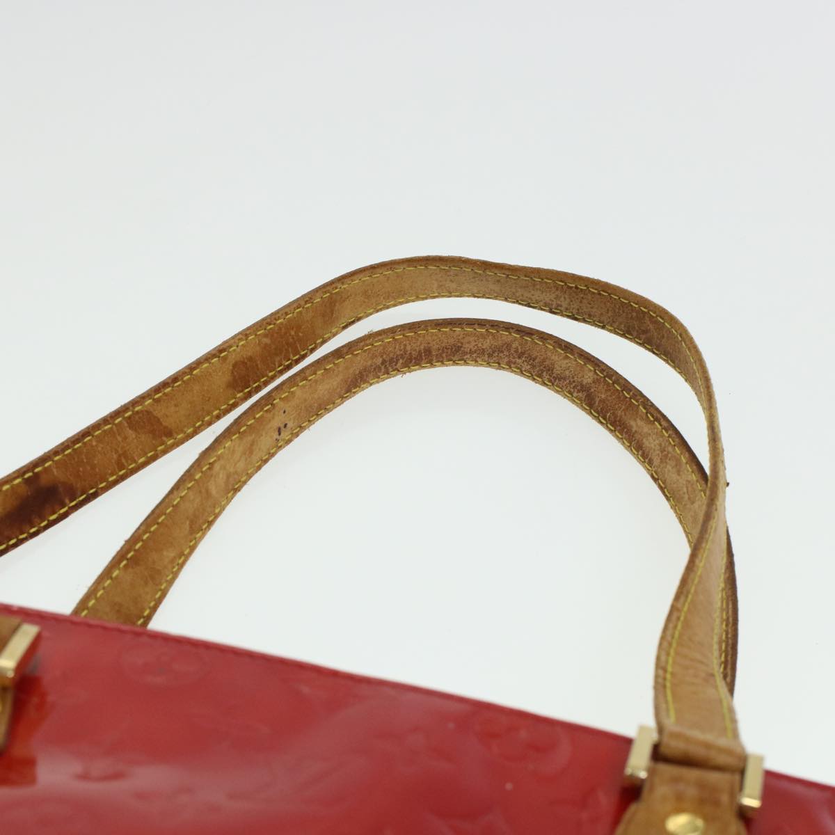 LOUIS VUITTON Monogram Vernis Houston Hand Bag Red M91092 LV ar9583