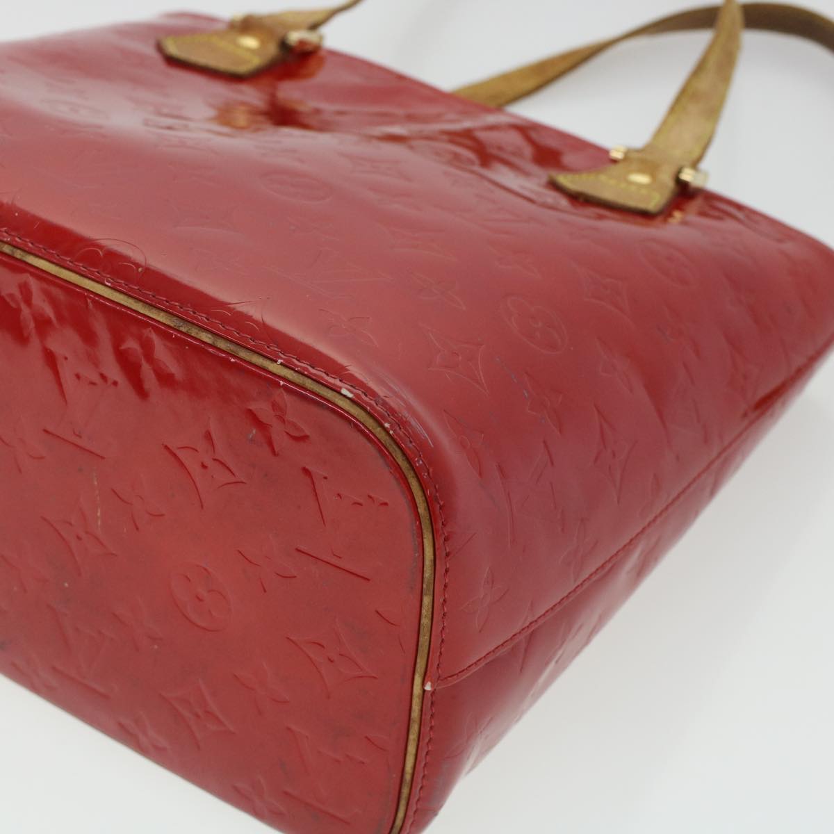 LOUIS VUITTON Monogram Vernis Houston Hand Bag Red M91092 LV ar9583