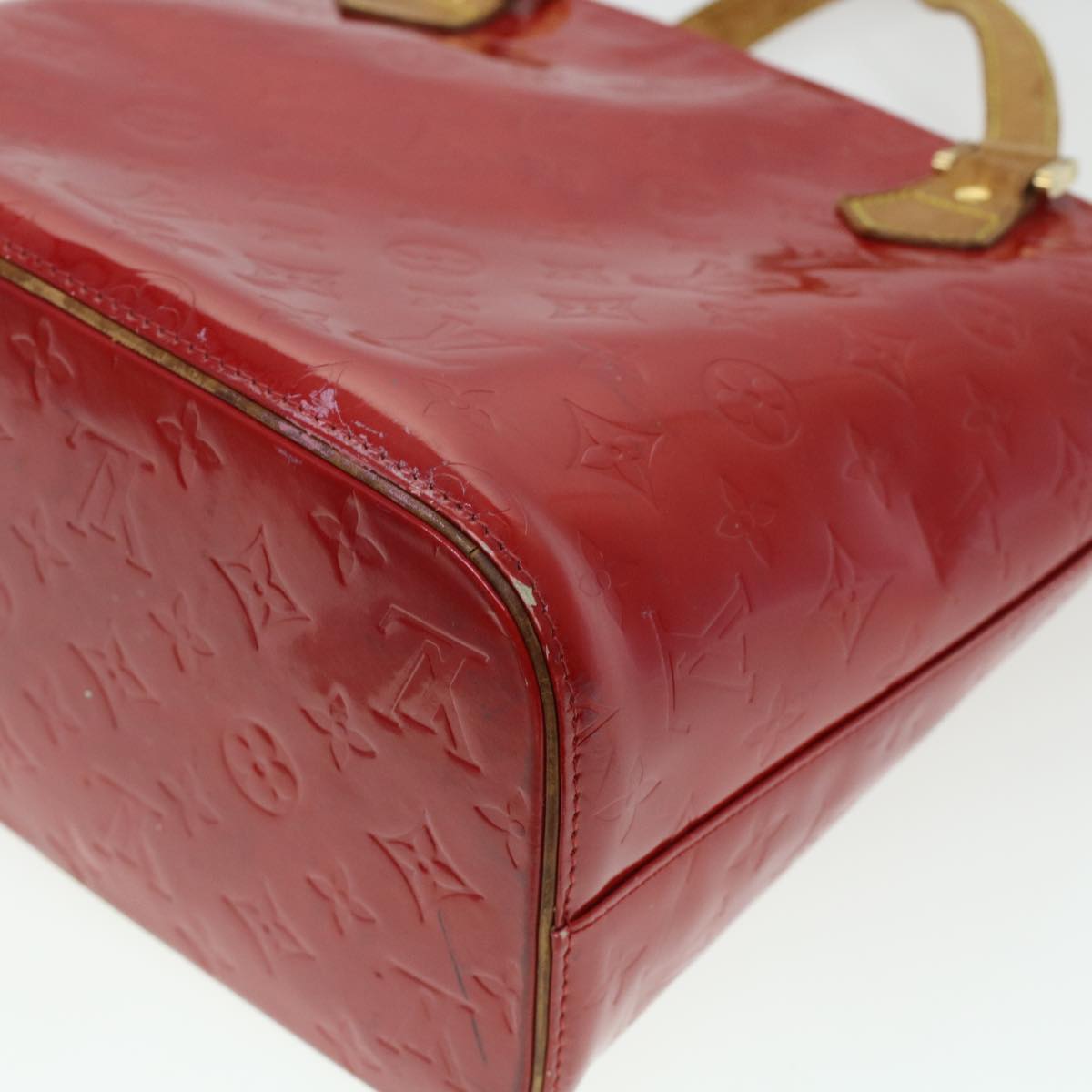 LOUIS VUITTON Monogram Vernis Houston Hand Bag Red M91092 LV ar9583