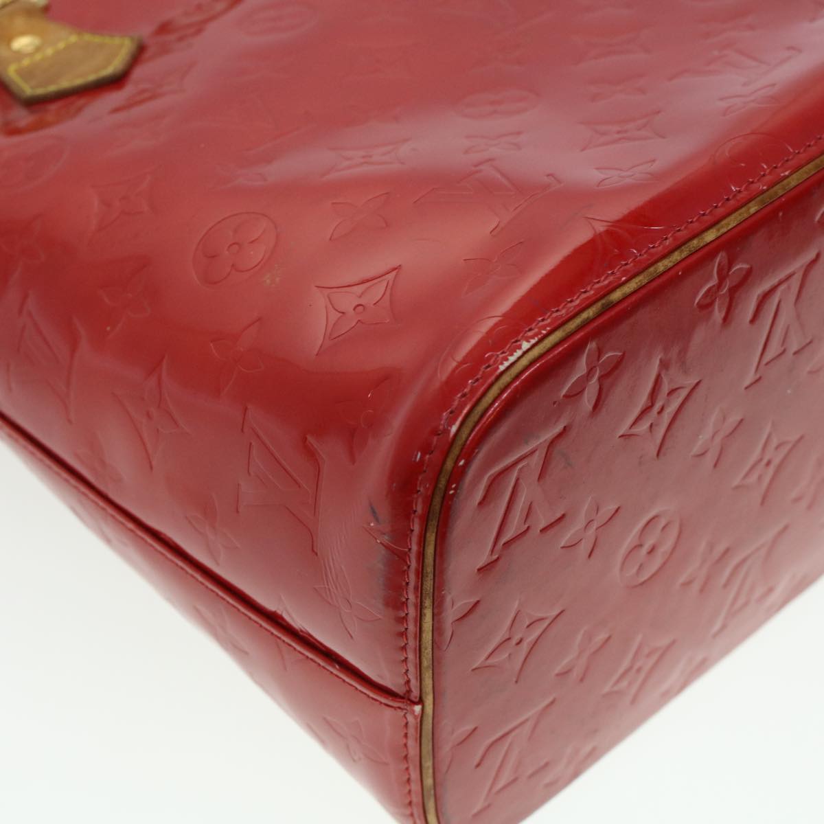 LOUIS VUITTON Monogram Vernis Houston Hand Bag Red M91092 LV ar9583
