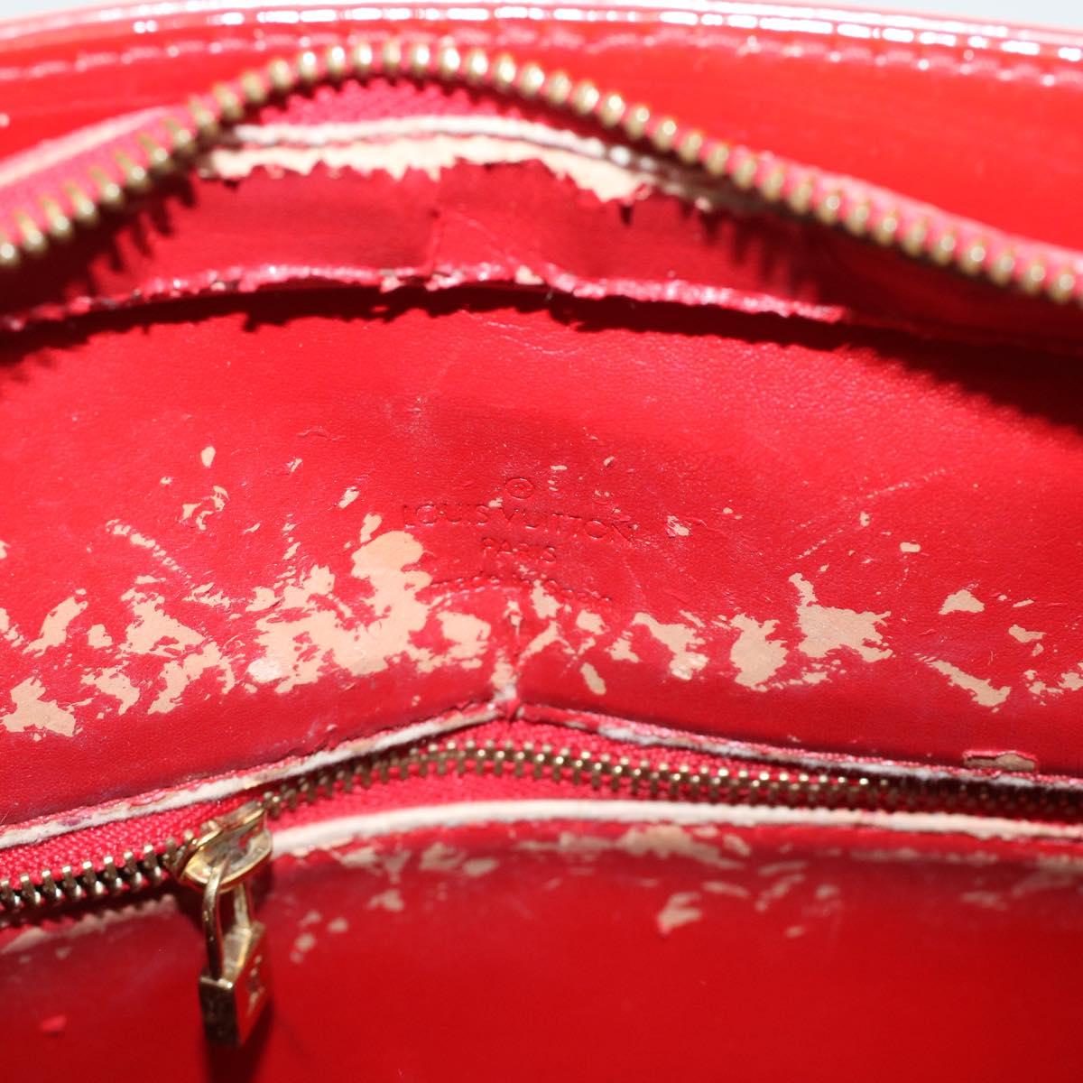 LOUIS VUITTON Monogram Vernis Houston Hand Bag Red M91092 LV ar9583