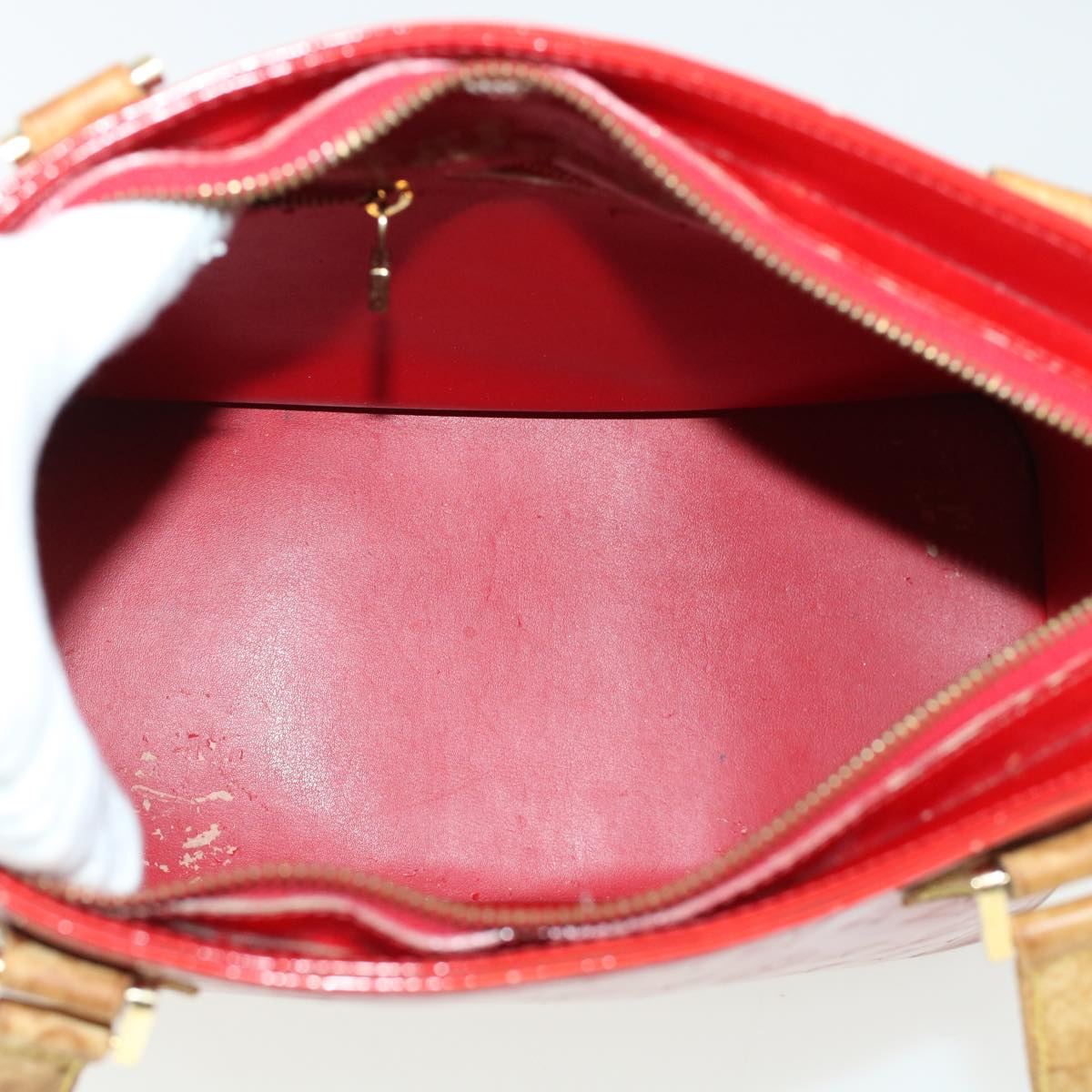 LOUIS VUITTON Monogram Vernis Houston Hand Bag Red M91092 LV ar9583