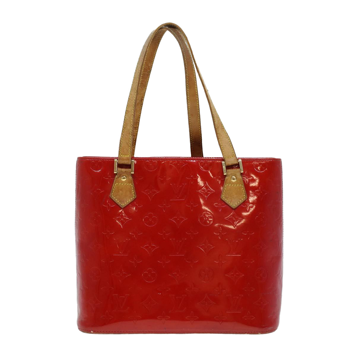 LOUIS VUITTON Monogram Vernis Houston Hand Bag Red M91092 LV ar9583